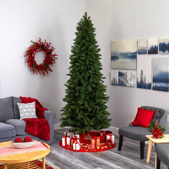 9ft. Pre-Lit West Virginia Mountain Pine Artificial Christmas Tree, Clear LED Lights